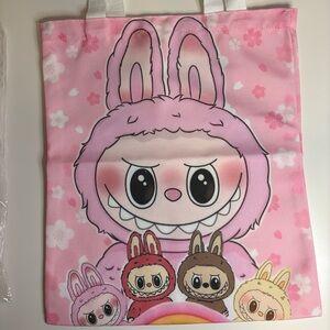 Pink Mama Labubu Reusable Shopping Tote Bag